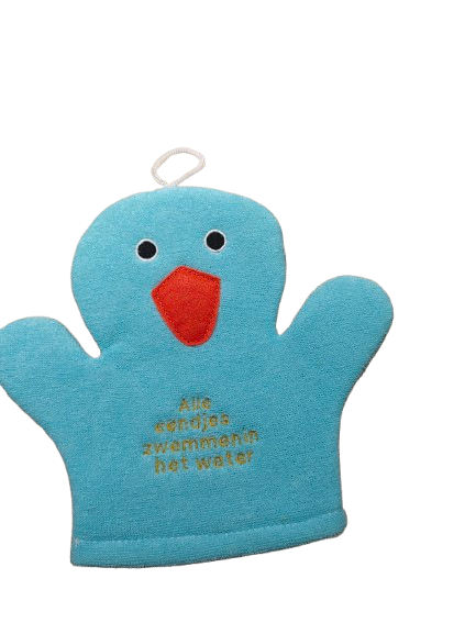 Washandje poes blauw